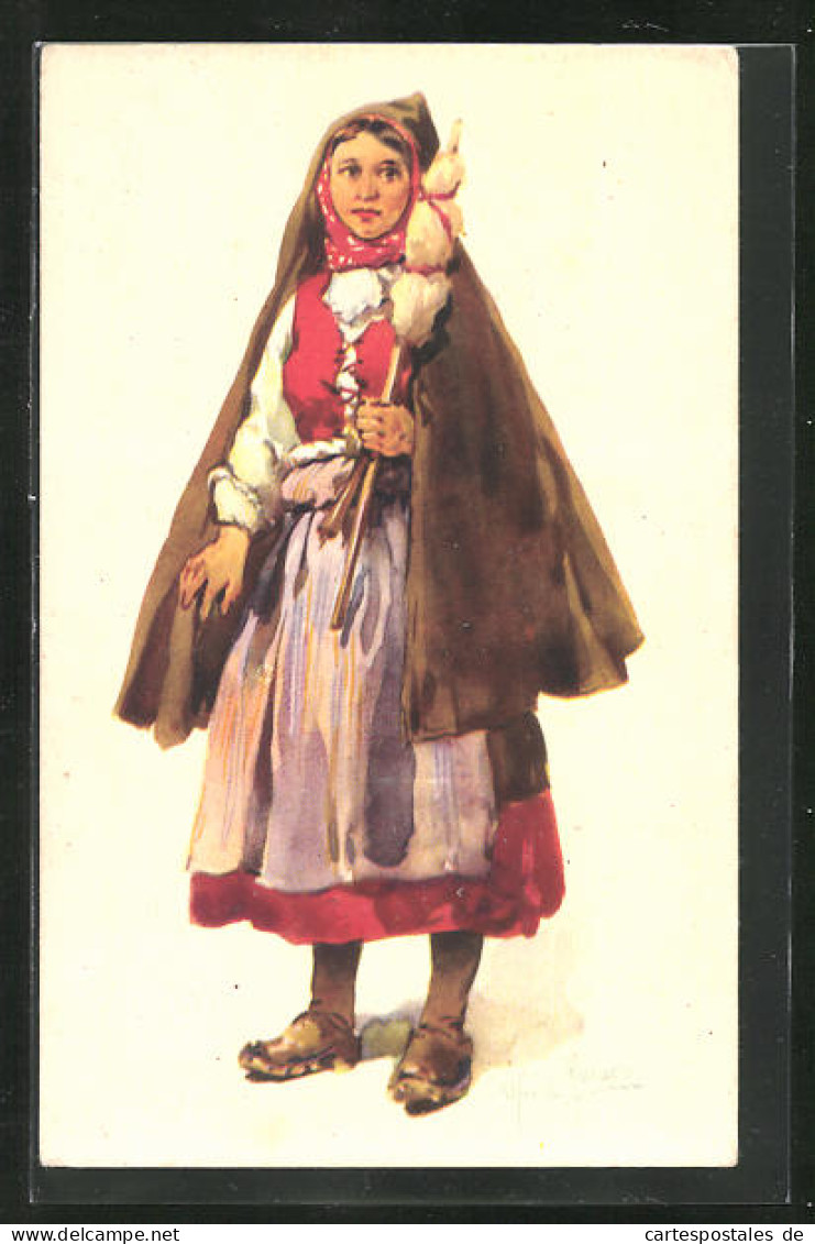 Künstler-AK Costumes De Portugal, Mulher Da Beira Alta  - Ohne Zuordnung