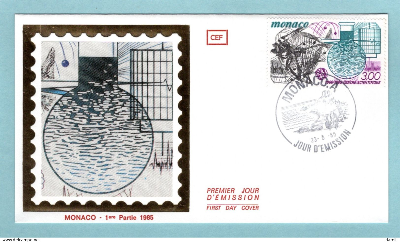 FDC Monaco 1985 - Création Du Centre Scientifique - YT 1474 - FDC