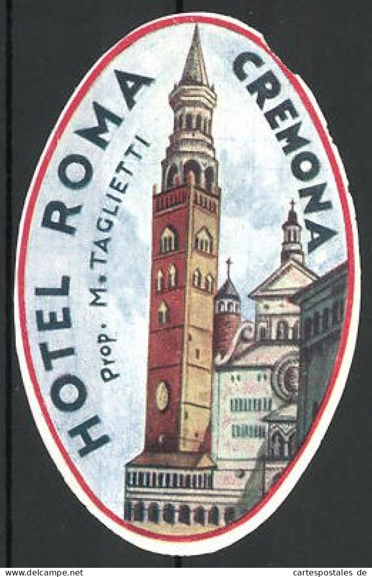 Kofferaufkleber Cremona, Hotel Roma  - Ohne Zuordnung