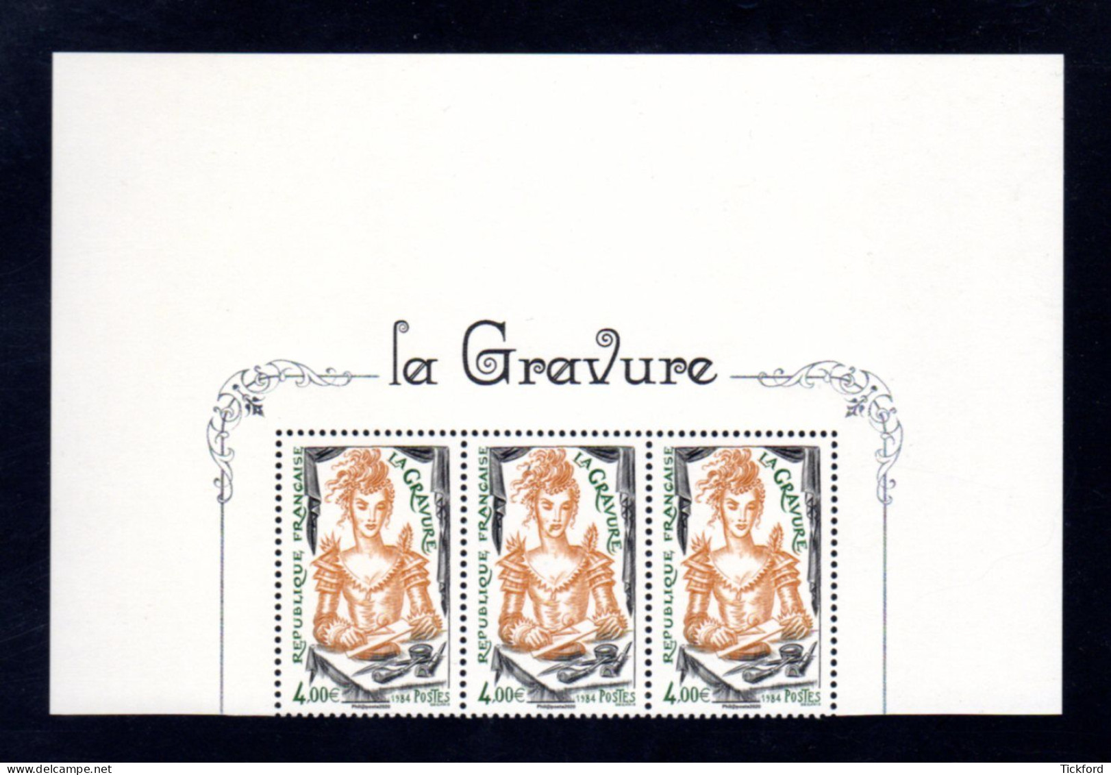 FRANCE 2020 - Yvert N° 5408A - La Gravure - Bande De 3 Valeurs Haut De Feuille - Unused Stamps