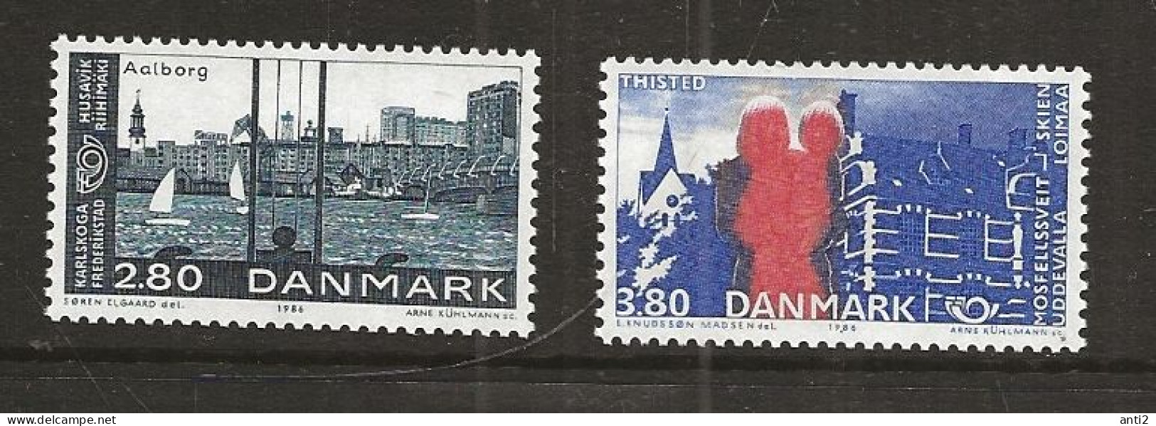 Denmark 1986 Norden: Partner Cities In Scandinavia, Aalborg, Thisted Mi 868-869 MNH(** - Ongebruikt