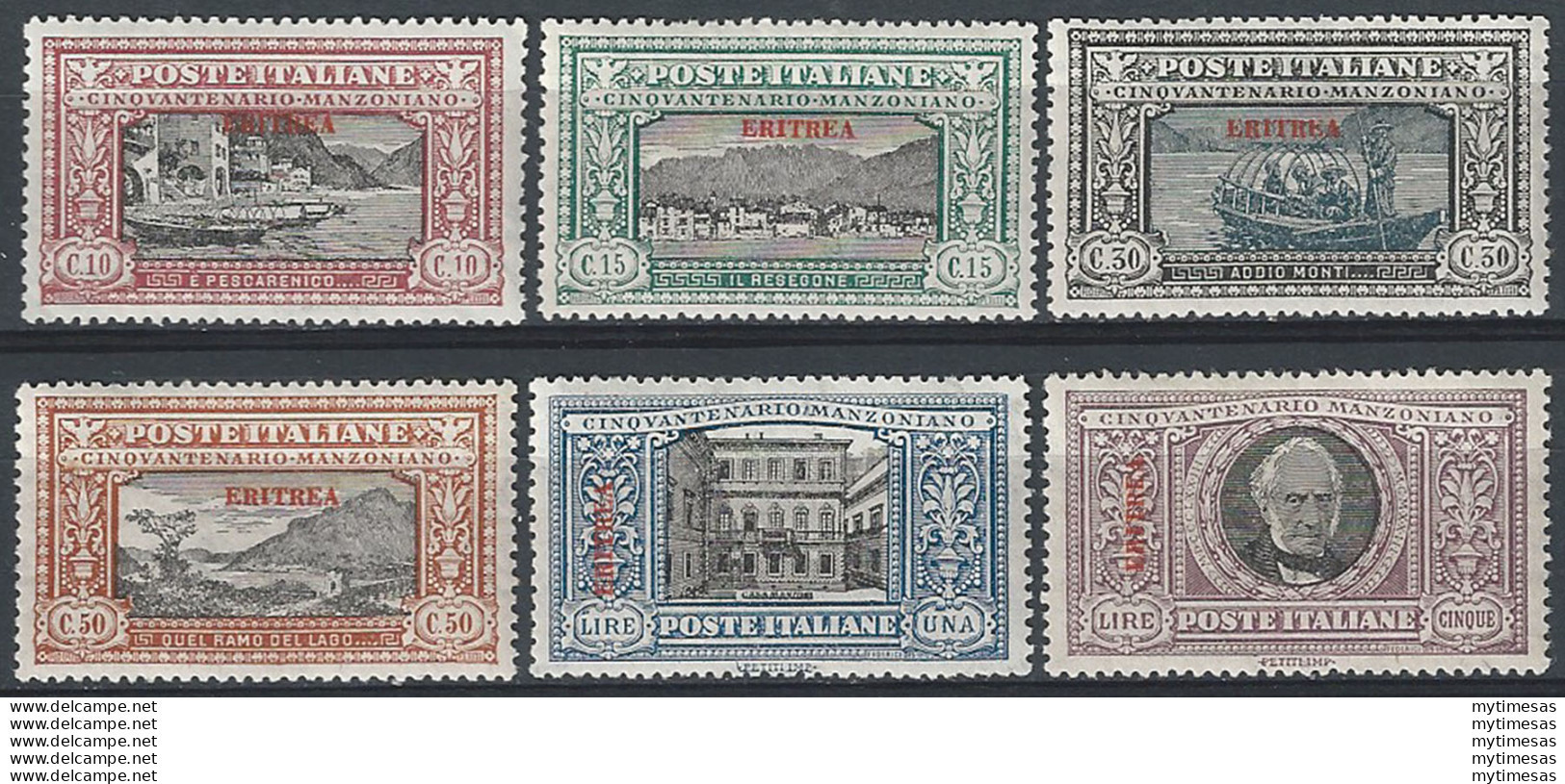1924 Eritrea Manzoni Bc. MNH Sassone N. 71/76 - Otros & Sin Clasificación