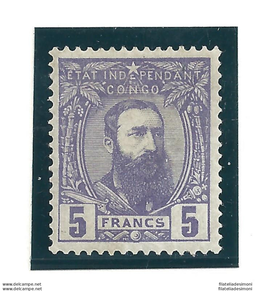 1887 CONGO BELGA/CONGO - COB N° 11 5 F. Violetto MLH/* - Other & Unclassified