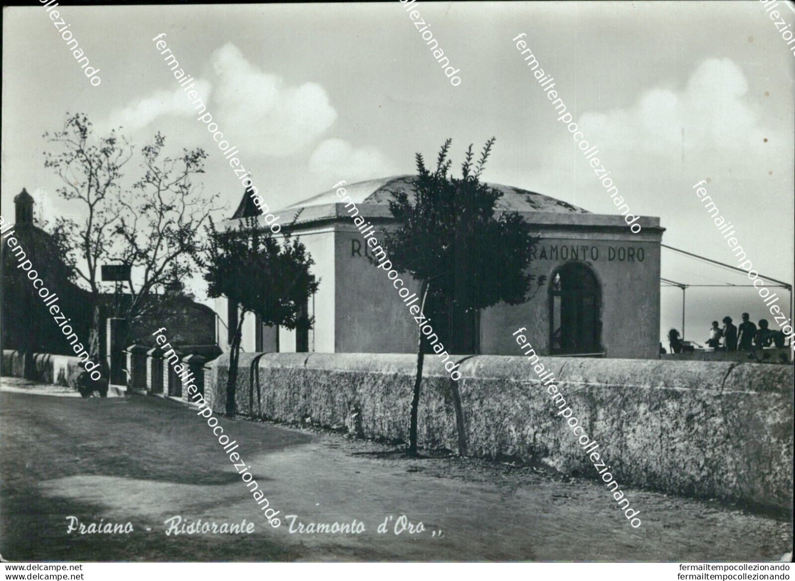 An674 Cartolina Praiano Ristorante Tramonto D'oro Provincia Di Salerno - Salerno