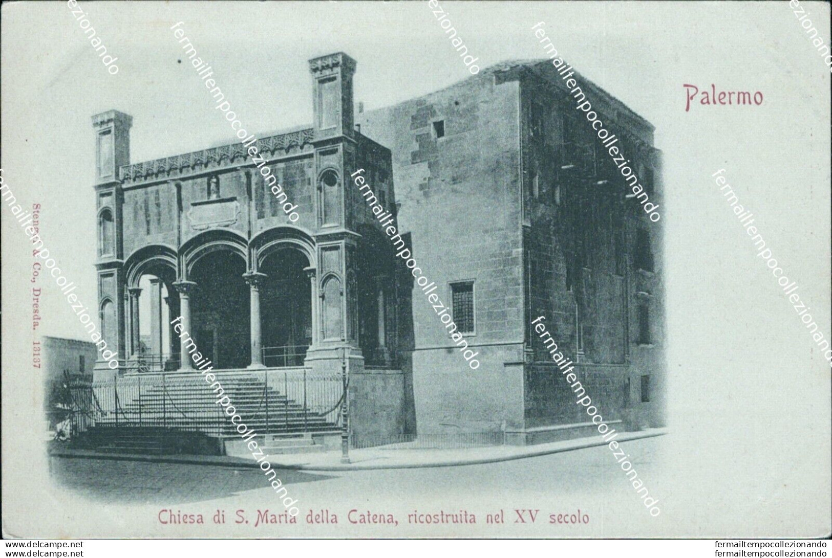 Bn418  Cartolina Palermo Chiesa Di S.maria Della Catena Ricostruita Nel XV Secol - Palermo