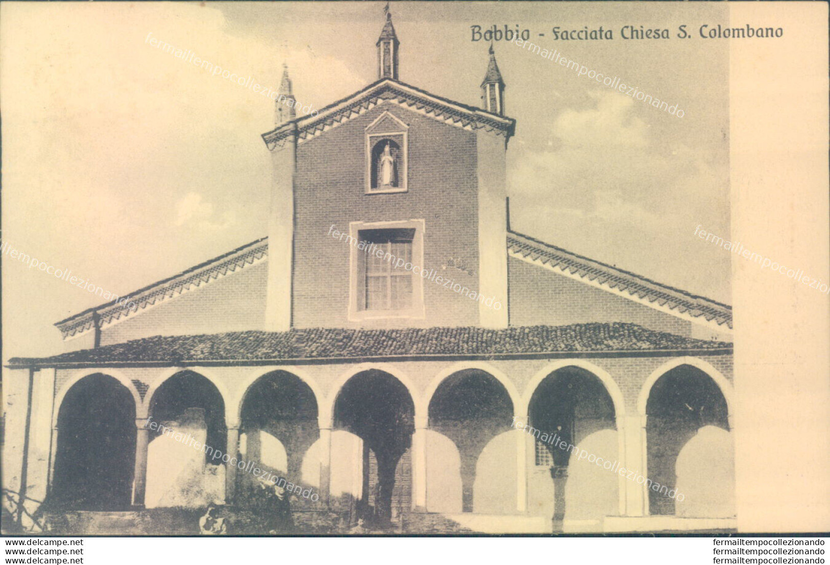 Ac193 Cartolina Bobbio Facciata Chiesa S.colombano Scollata Provinciadi Piacenza - Piacenza