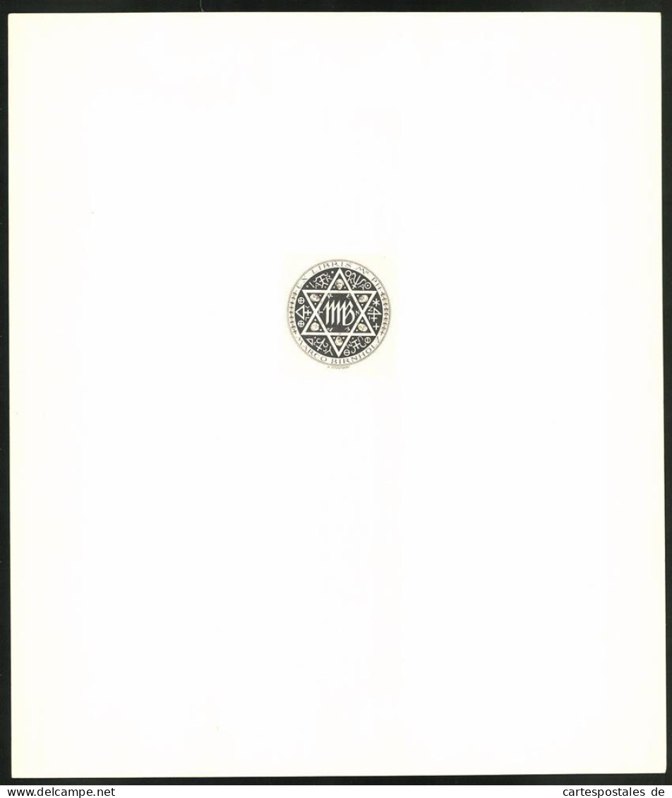 Exlibris Von Alfred Cossmann, Marco Birnholz, Hexagramm Mit Männerköpfen  - Ex-libris