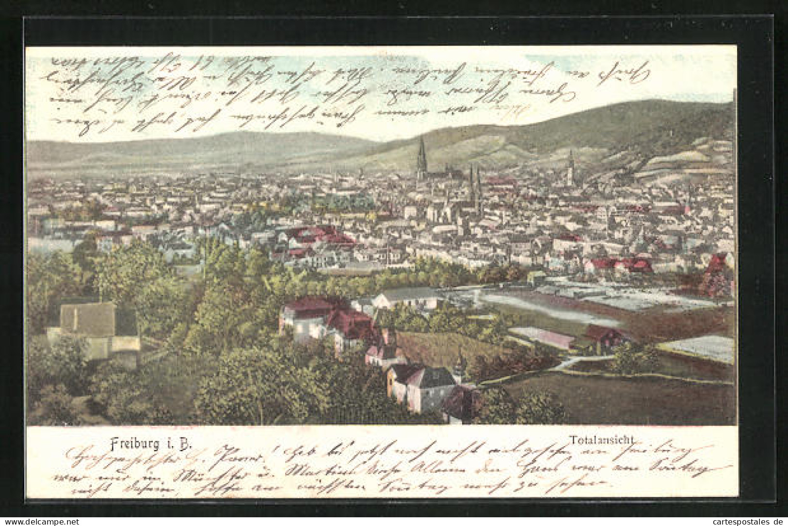 AK Freiburg I. B., Blick Auf Stadt Aus Der Vogelschau  - Freiburg I. Br.