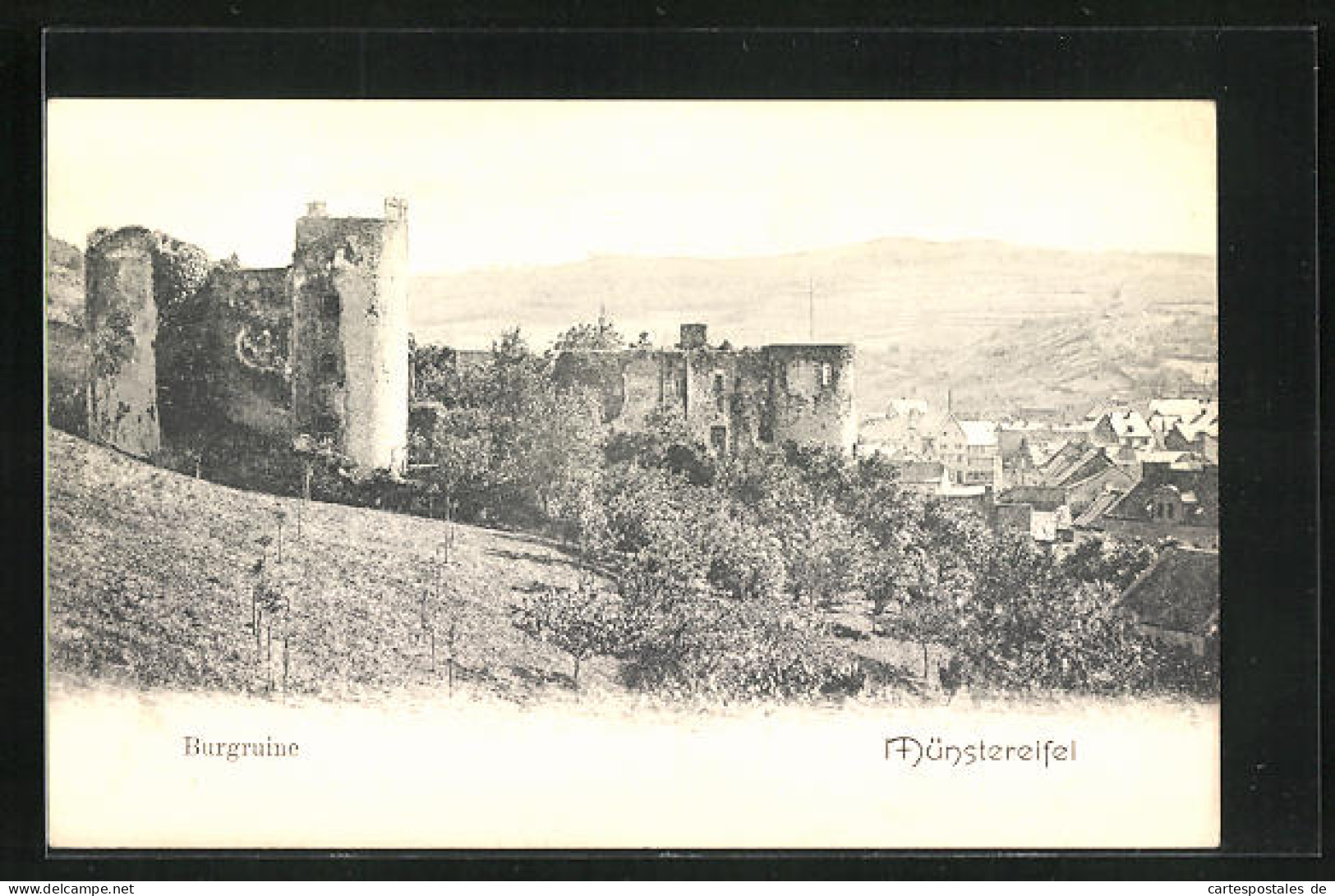 AK Münstereifel, Burgruine Mit Blick Auf Stadt  - Münster