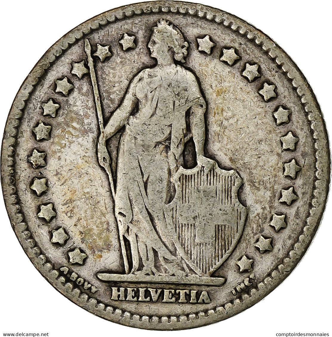 Monnaie, Suisse, Franc, 1908, Bern, TB+, Argent, KM:24 - Otros & Sin Clasificación