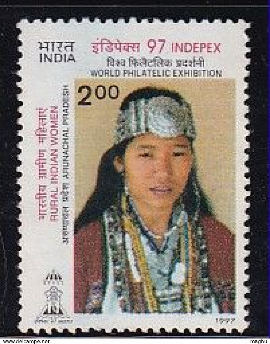 Rural Indian Women Arunachal Pradesh, Costume, Culture,  India MNH 1997 INDEPEX 97 Exhibition, - Ongebruikt
