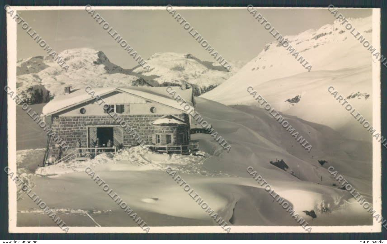 Trento Passo Rolle Nevicata Capanna Sass Maor Foto Cartolina ZB0921 - Trento