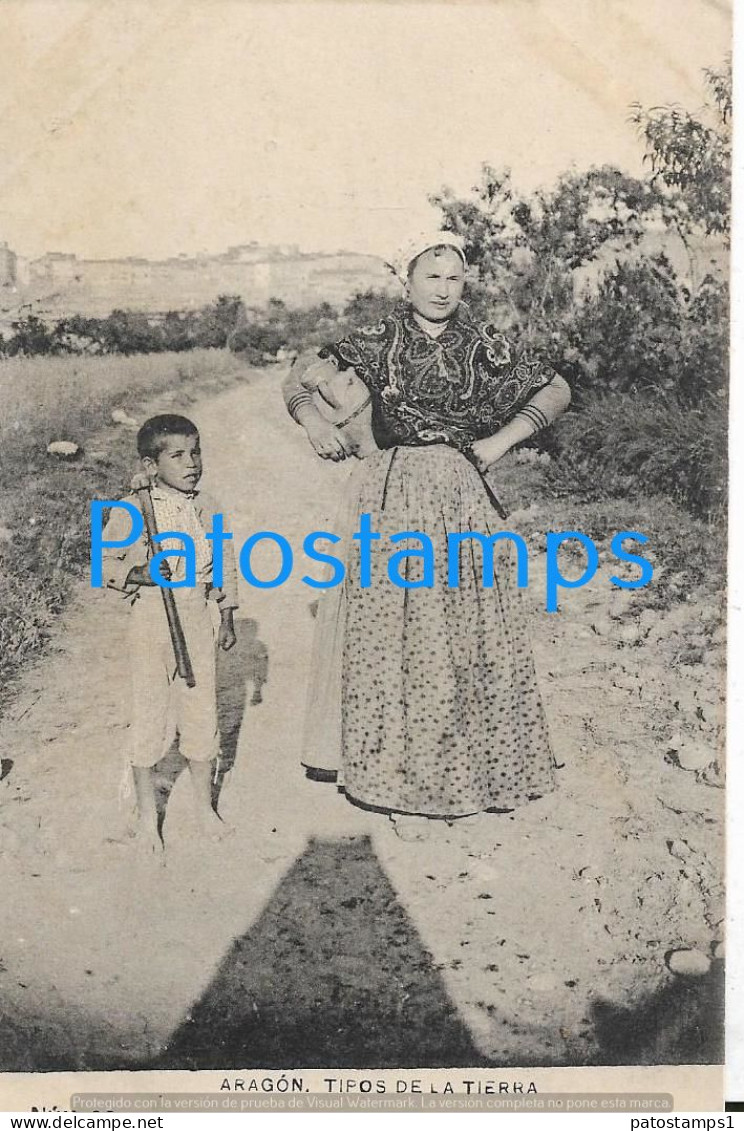 227679 SPAIN ESPAÑA ARAGON COSTUMES WOMAN AND BOY POSTAL POSTCARD - Other & Unclassified