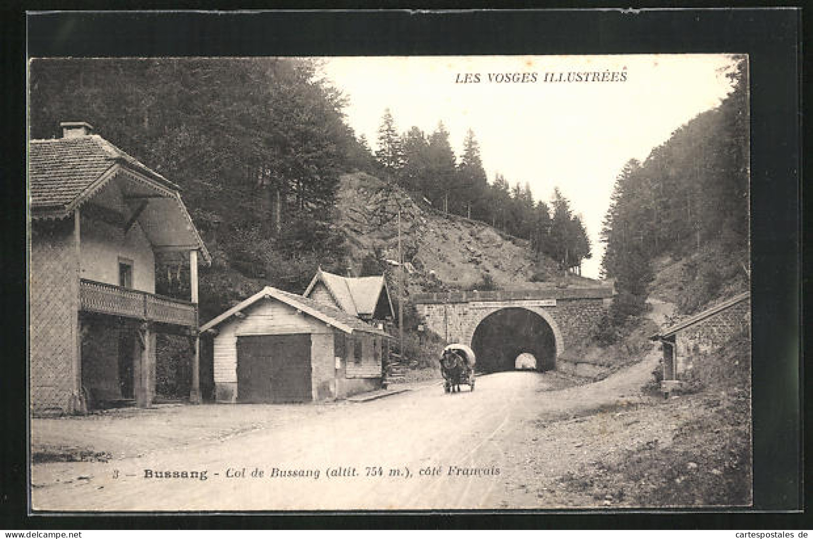CPA Bussang, Attelage à Cheval Passiert Tunnel  - Bussang