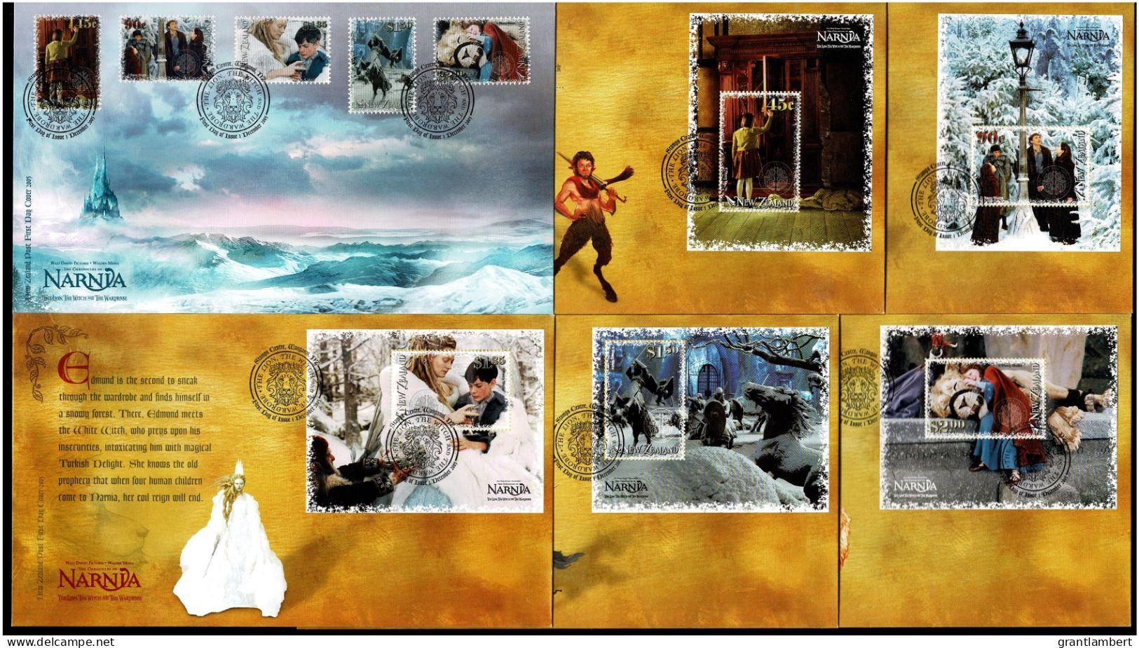 New Zealand 2005 The Chronicles Of Narnia  Set Of 6 FDCs - FDC