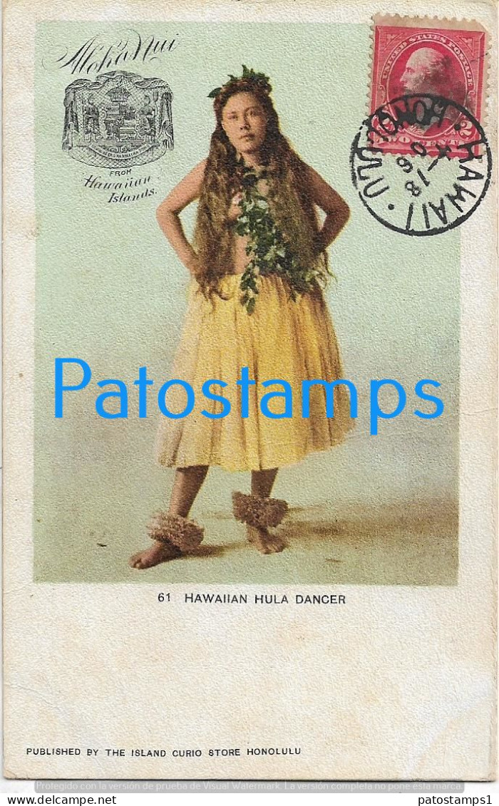 227689 US HAWAII COSTUMES NATIVE HULA DANCER BREAK POSTAL POSTCARD - Andere & Zonder Classificatie