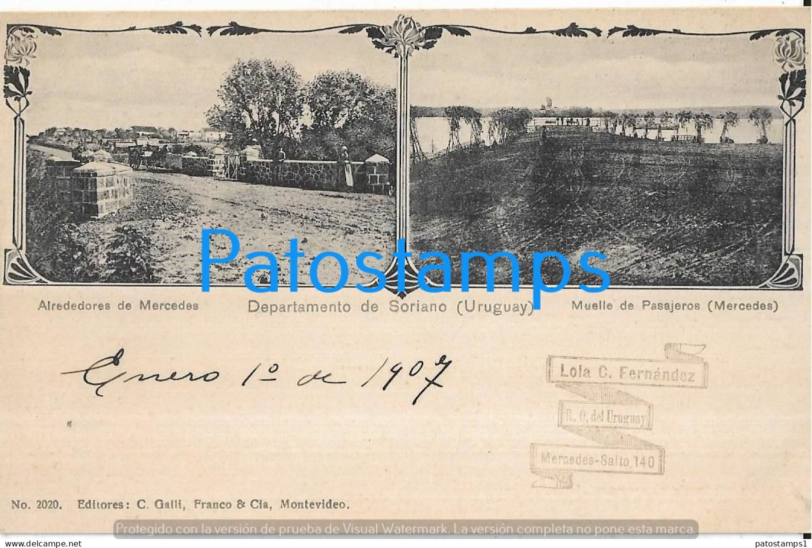 227692 URUGUAY DEPARTAMENTO DE SORIANO MULTI VIEW CIRCULATED TO ARGENTINA POSTAL POSTCARD - Uruguay