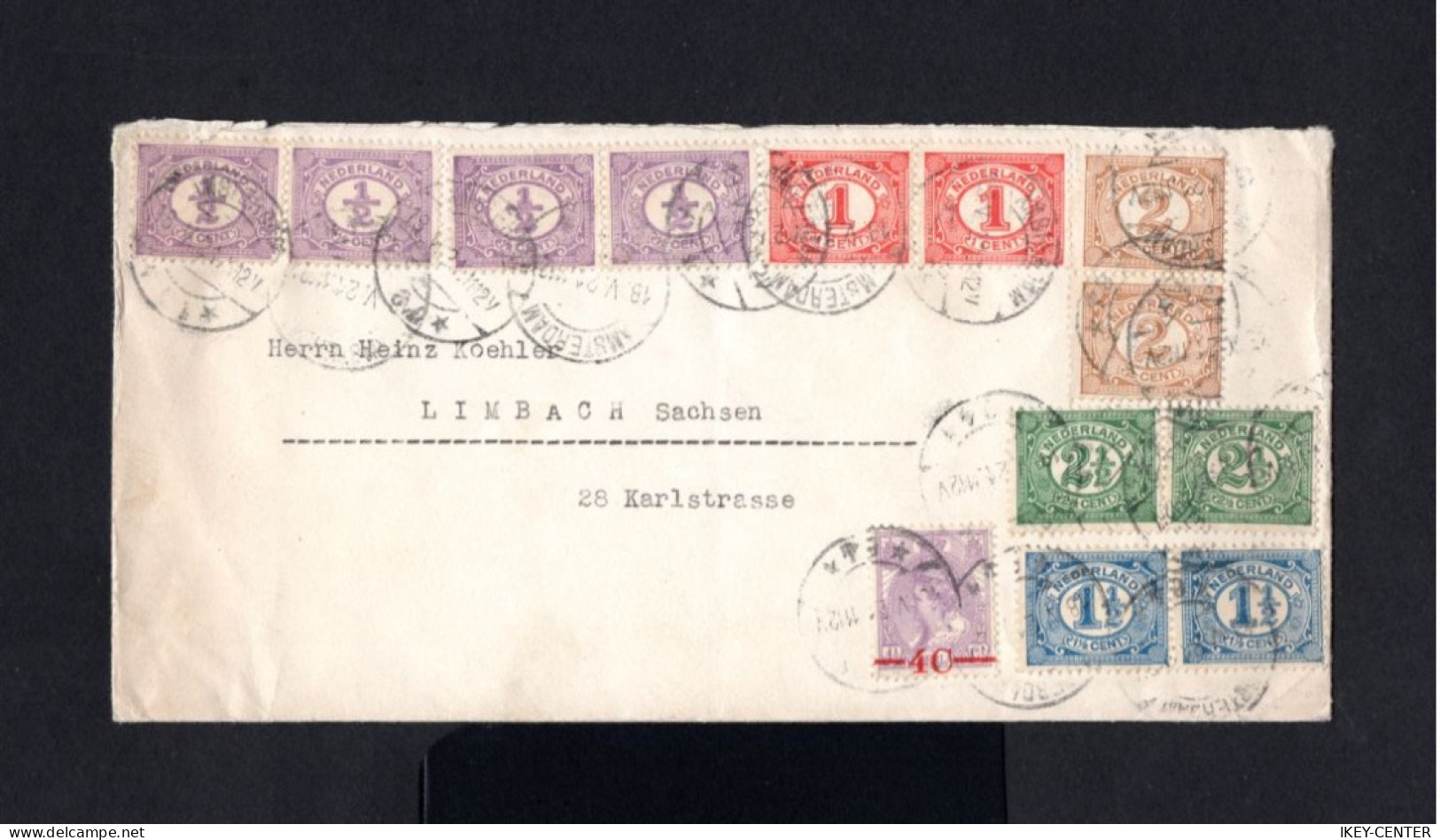 K772-HOLLAND-NETHERLAND-OLD COVER AMSTERDAM To LIMBACH (germany) 1921.Enveloppe Pays Bas - Covers & Documents