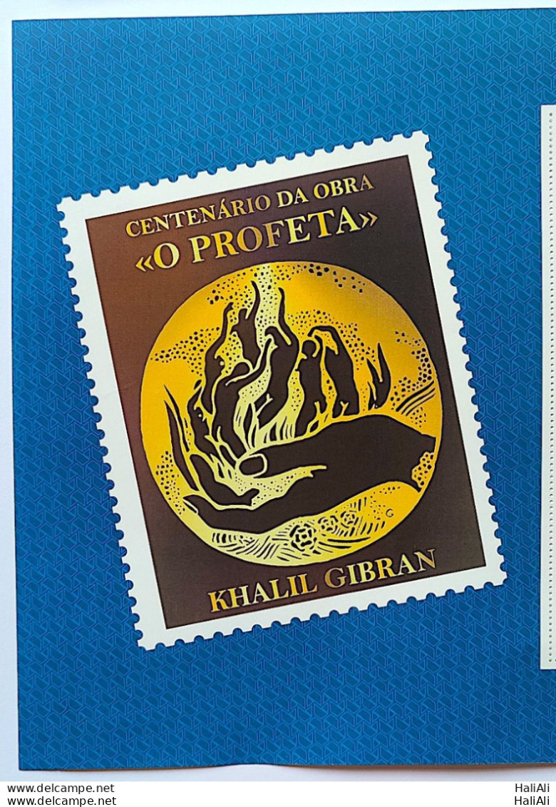 Vignette SI 13 Of Brazil Institutional Stamp Khalil Gibran The Prophet Literature Lebanon 2023 - Personalized Stamps