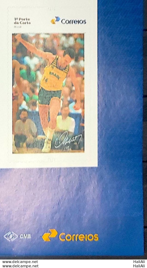 SI 16 Brazil Institutional Stamp Oscar Schmidt Basketball 2023 Vignette Correios - Personalized Stamps