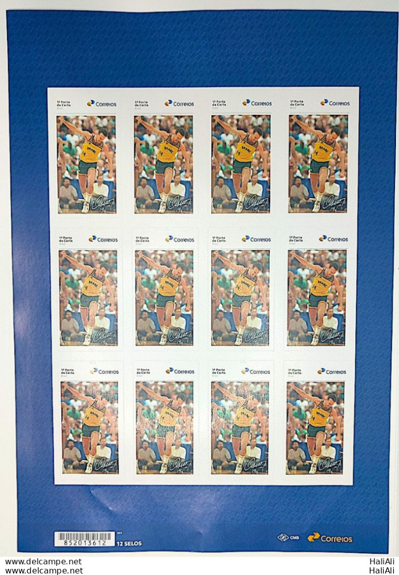 SI 16 Brazil Institutional Stamp Oscar Schmidt Basketball 2023 Sheet - Personalisiert