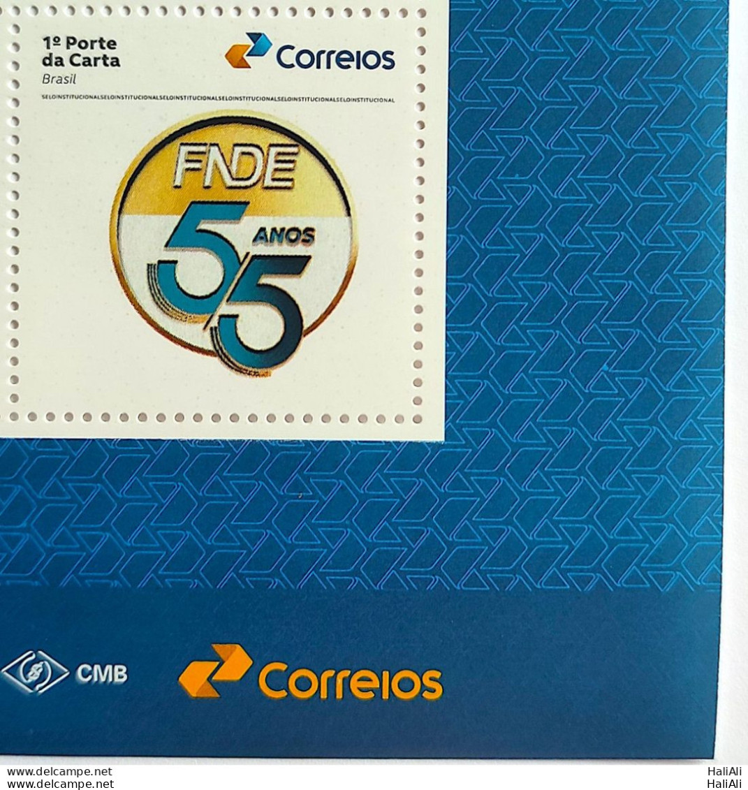 SI 12 Brazil Institutional Stamp 55 Years FNDE Education Government 2023 Vignatte Correios - Sellos Personalizados