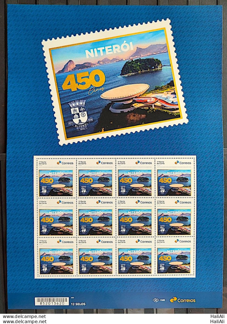 SI 13 Brazil Institutional Stamp  Niteroi Coat Of Arms Architecture Oscar Niemeyer 2023 Sheet - Sellos Personalizados