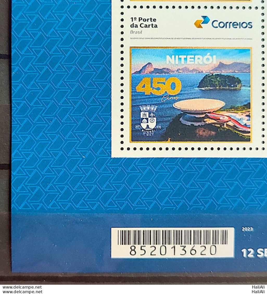 SI 13 Brazil Institutional Stamp  Niteroi Coat Of Arms Architecture Oscar Niemeyer 2023 Barcode - Personalisiert