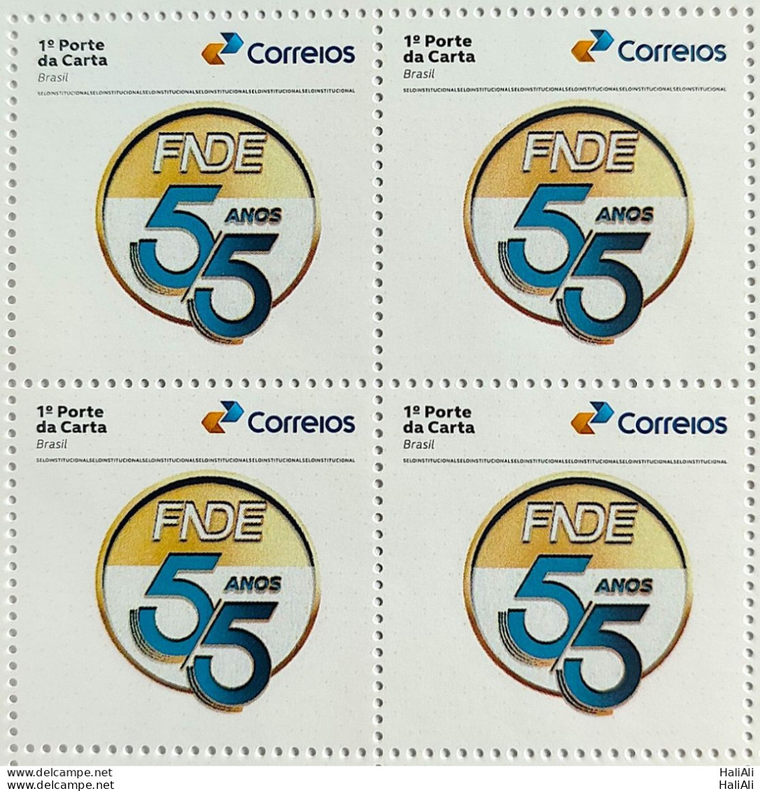 SI 12 Brazil Institutional Stamp 55 Years FNDE Education Government 2023 Block Of 4 - Personalisiert