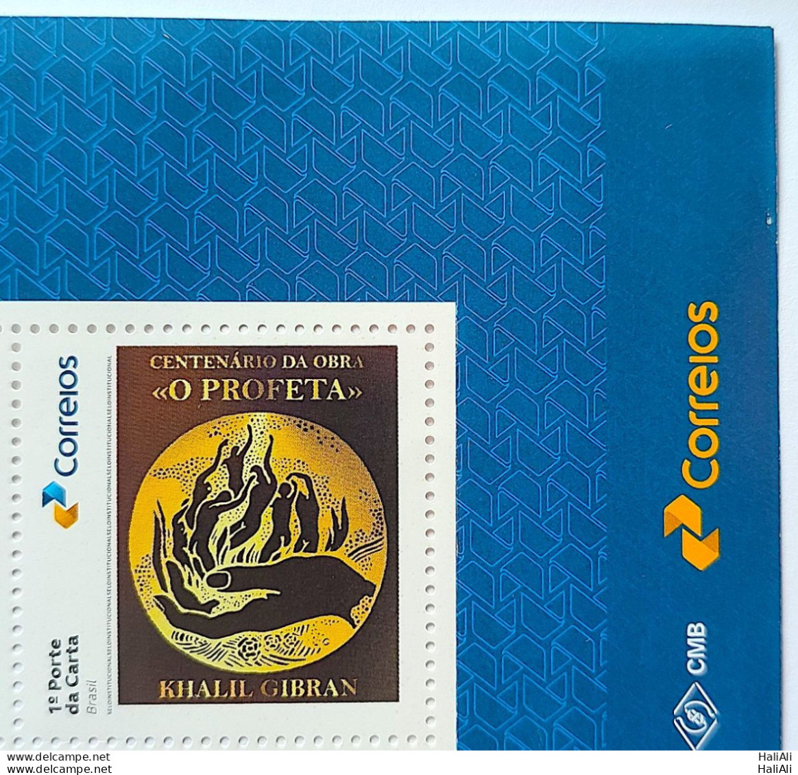 SI 11 Brazil Institutional Stamp Khalil Gibran The Prophet Literature Lebanon 2023 Vignette Correios - Personnalisés