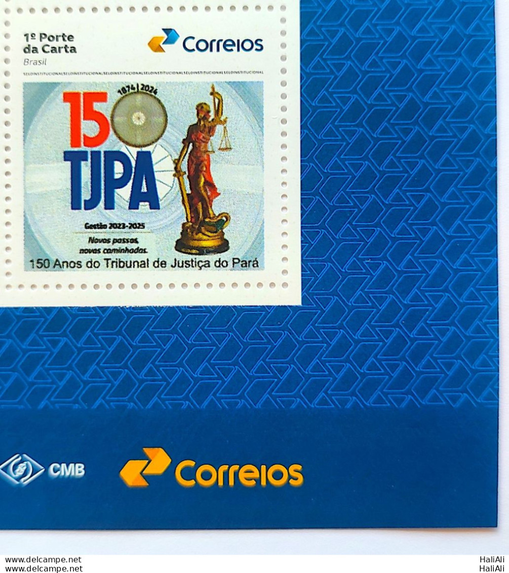 SI 09 Brazil Institutional Stamp Court Of Justice For Law Righnts Para Belem 2023 Vignette Correios - Sellos Personalizados