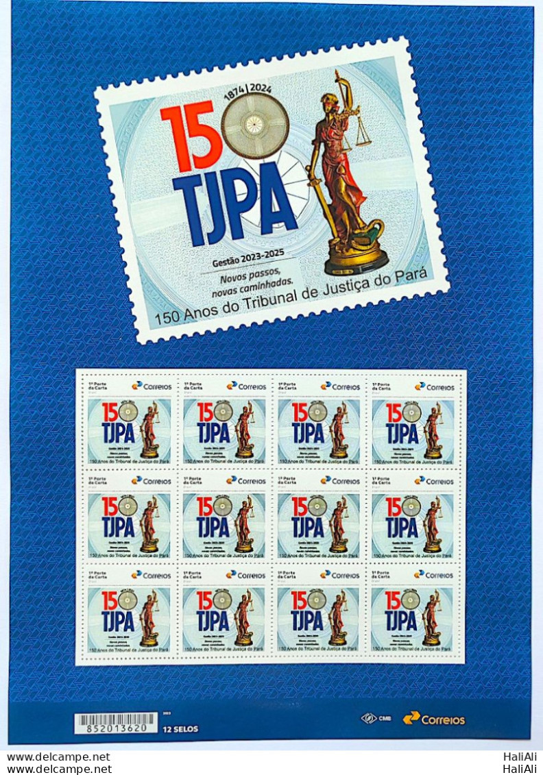 SI 09 Brazil Institutional Stamp Court Of Justice For Law Righnts Para Belem 2023 Sheet - Gepersonaliseerde Postzegels