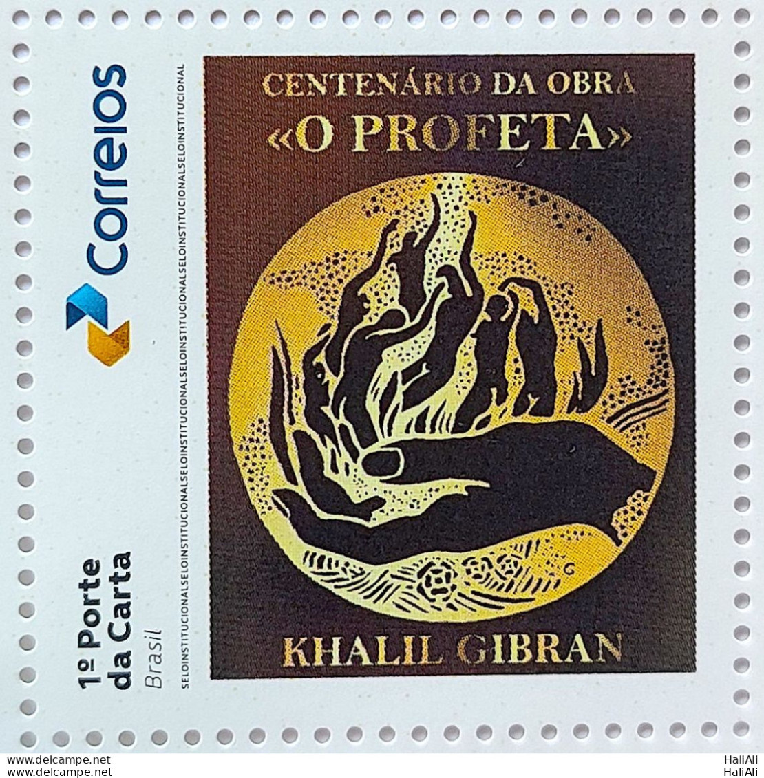 SI 11 Brazil Institutional Stamp Khalil Gibran The Prophet Literature Lebanon 2023 - Sellos Personalizados