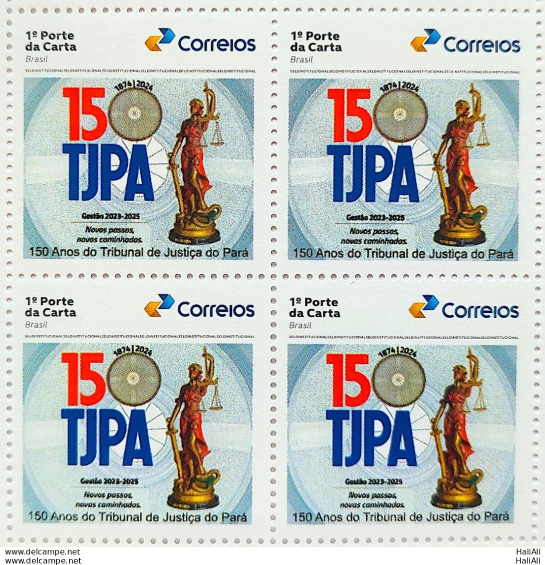 SI 09 Brazil Institutional Stamp Court Of Justice For Law Righnts Para Belem 2023 Block Of 4 - Personalisiert