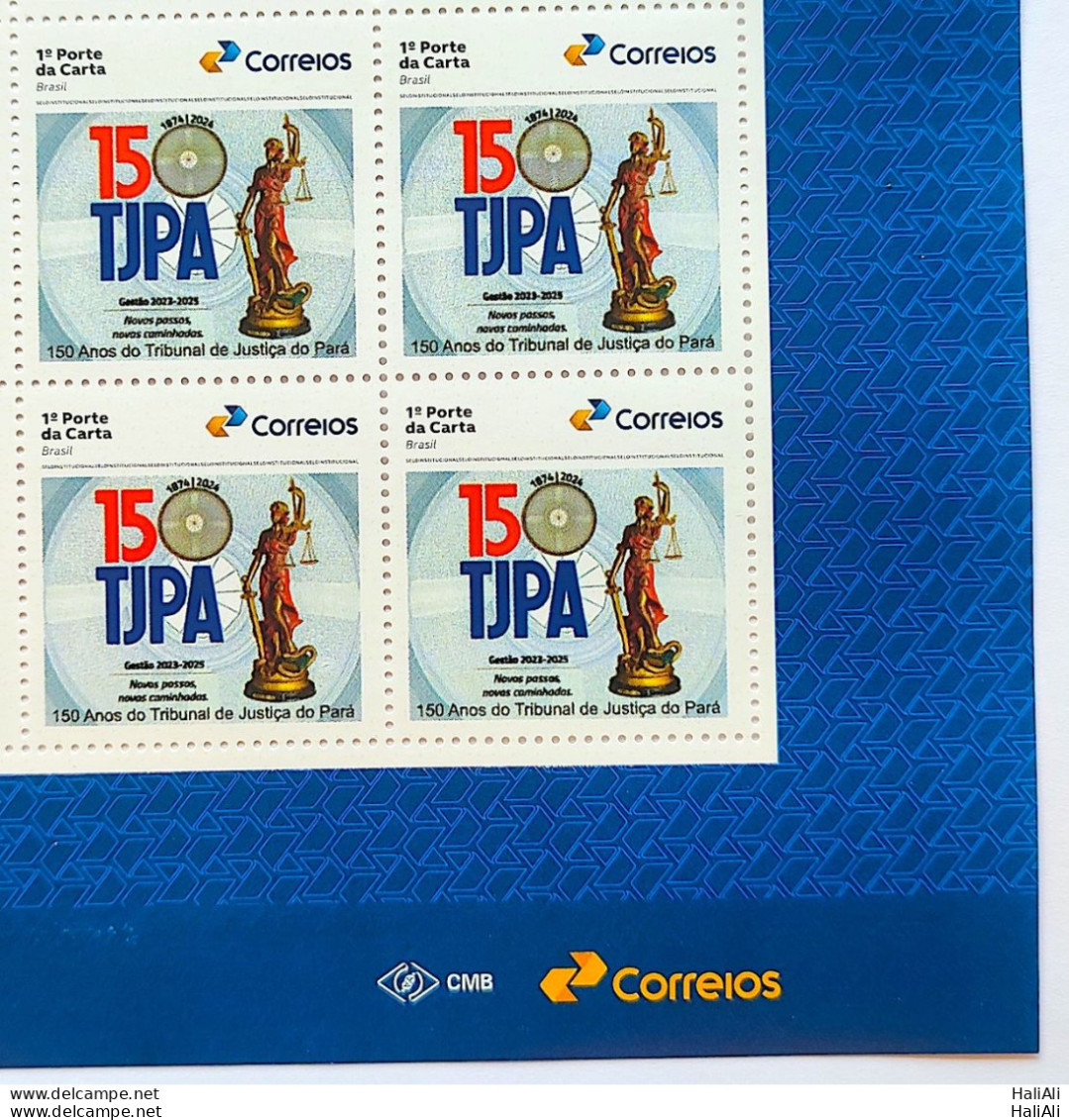 SI 09 Brazil Institutional Stamp Court Of Justice For Law Righnts Para Belem 2023 Block Of 4 Vignette Correios - Gepersonaliseerde Postzegels