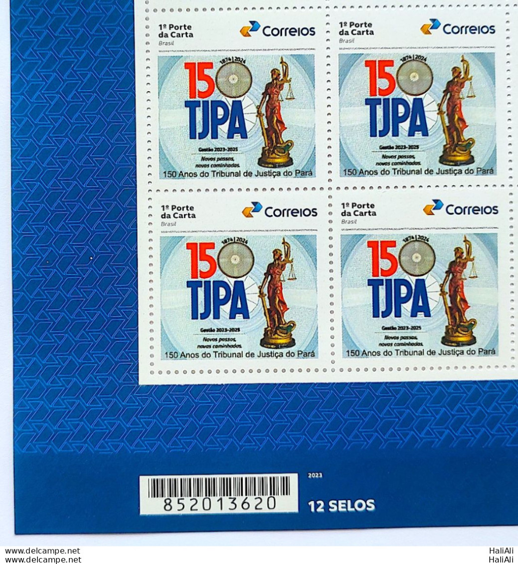 SI 09 Brazil Institutional Stamp Court Of Justice For Law Righnts Para Belem 2023 Block Of 4 Barcode - Personalisiert
