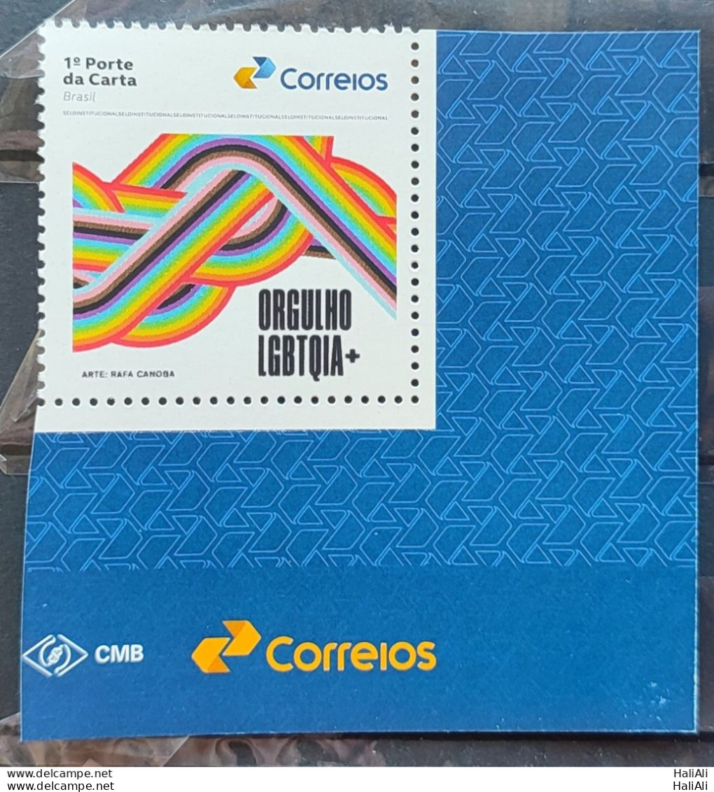 SI 07 Brazil Institutional Stamp LGBTQIA Pride+ Justice Rights 2023 Vignette Correios - Sellos Personalizados