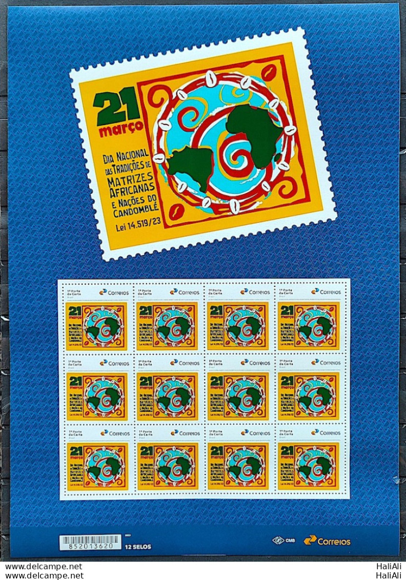 SI 06 Brazil Institutional Stamp Traditions Of African Matrices And Candomble Nations Map 2023 Sheet - Personalisiert