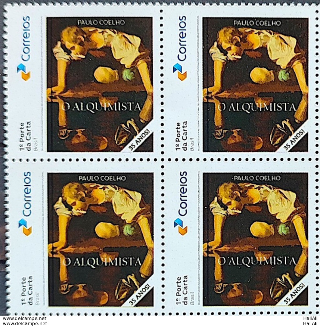 SI 05 Brazil Institutional Stamp Alchemist Paulo Coelho Literature 2023 Block Of 4 - Personalized Stamps