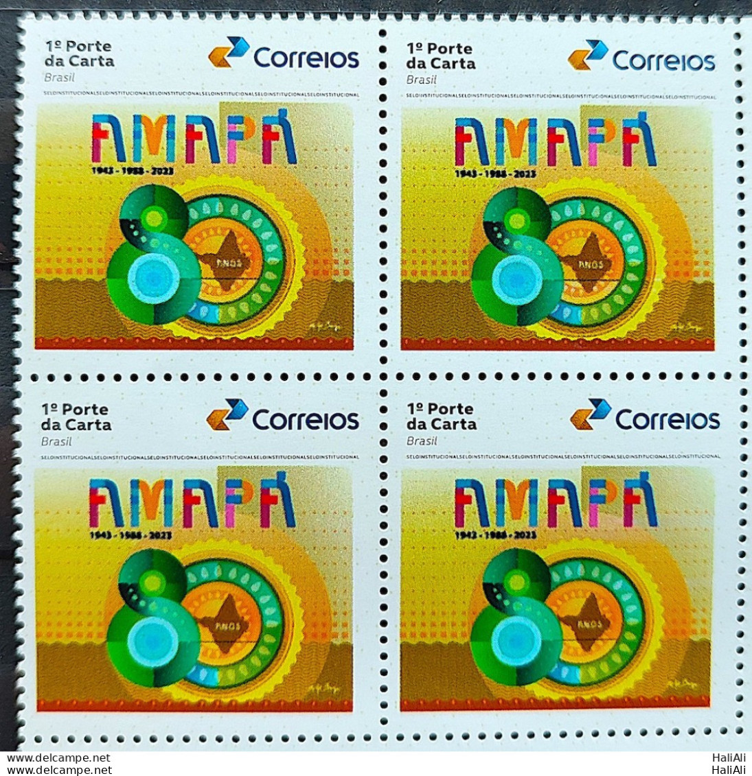 SI 04 Brazil Institutional Stamp 80 Years Of Amapa 2023 Block Of 4 - Personnalisés