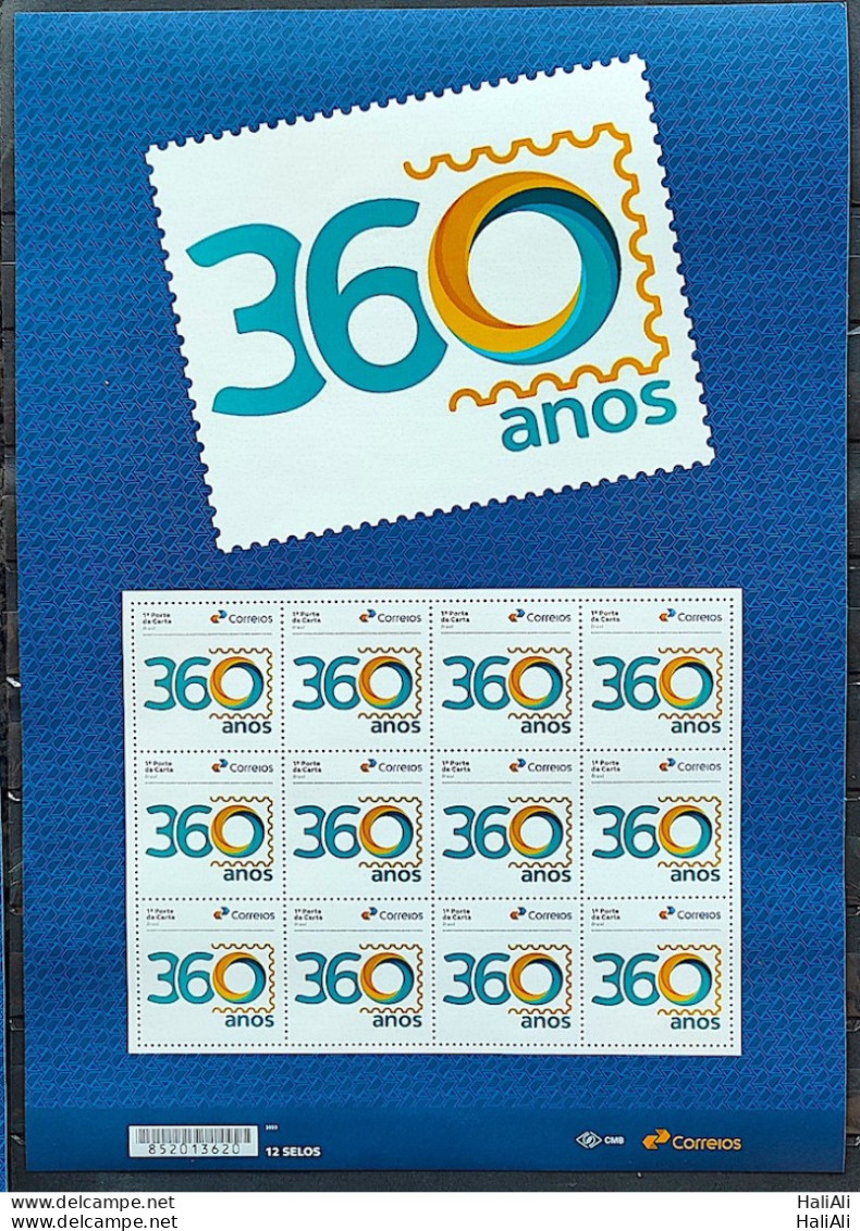 SI 02 Brazil Institutional Stamp 360 Years Postal Service 2023 Sheet - Gepersonaliseerde Postzegels