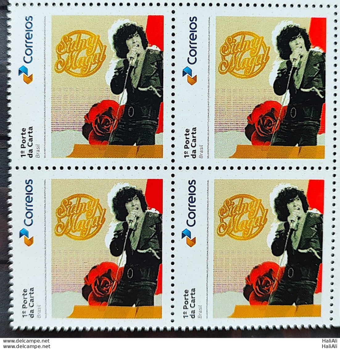 SI 01 Brazil Institutional Stamp Sidney Magal Music 2023 Block Of 4 - Personalized Stamps