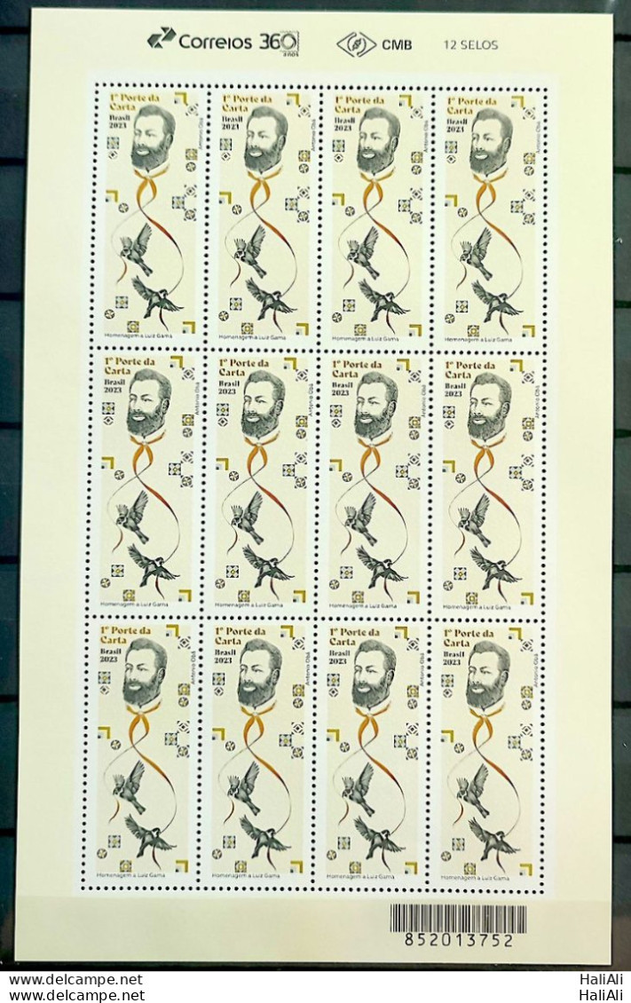 C 4136 Brazil Stamp Luiz Gama Lawyer Law Justice Abolitionist Literature 2023 Sheet - Ungebraucht