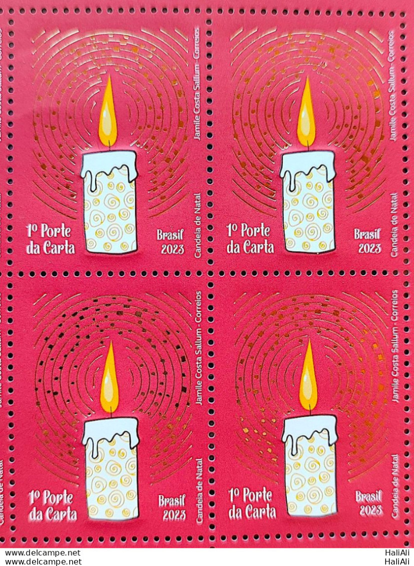 C 4135 Brazil Stamp Christmas Candeia Candle Religion 2023 Block Of 4 - Ungebraucht