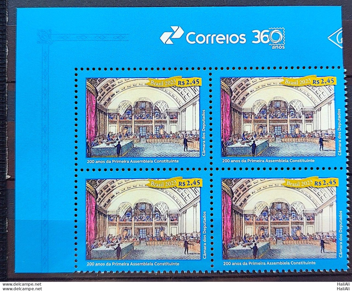 C 4133 Brazil Stamp 200 Years Constituent Assembly Right 2023 Block Of 4 Vignette Correios - Ungebraucht