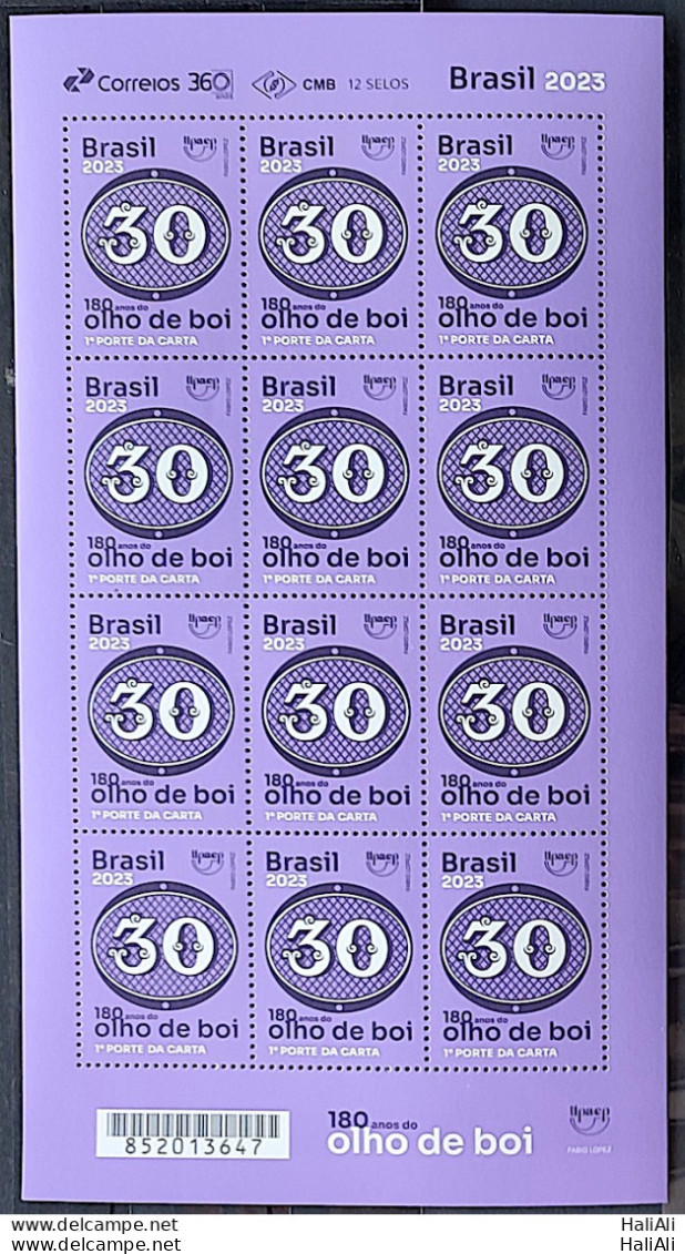 C 4108 Brazil Stamp 180 Years Bulls Eye 30 Reis 2023 Sheet - Nuovi