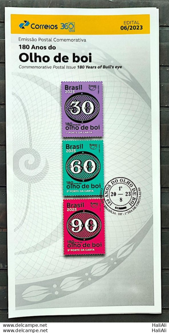 Brochure Brazil Edital 2023 06 180 Years Of Bull's Eye Philately Postal Service Without Stamp - Covers & Documents