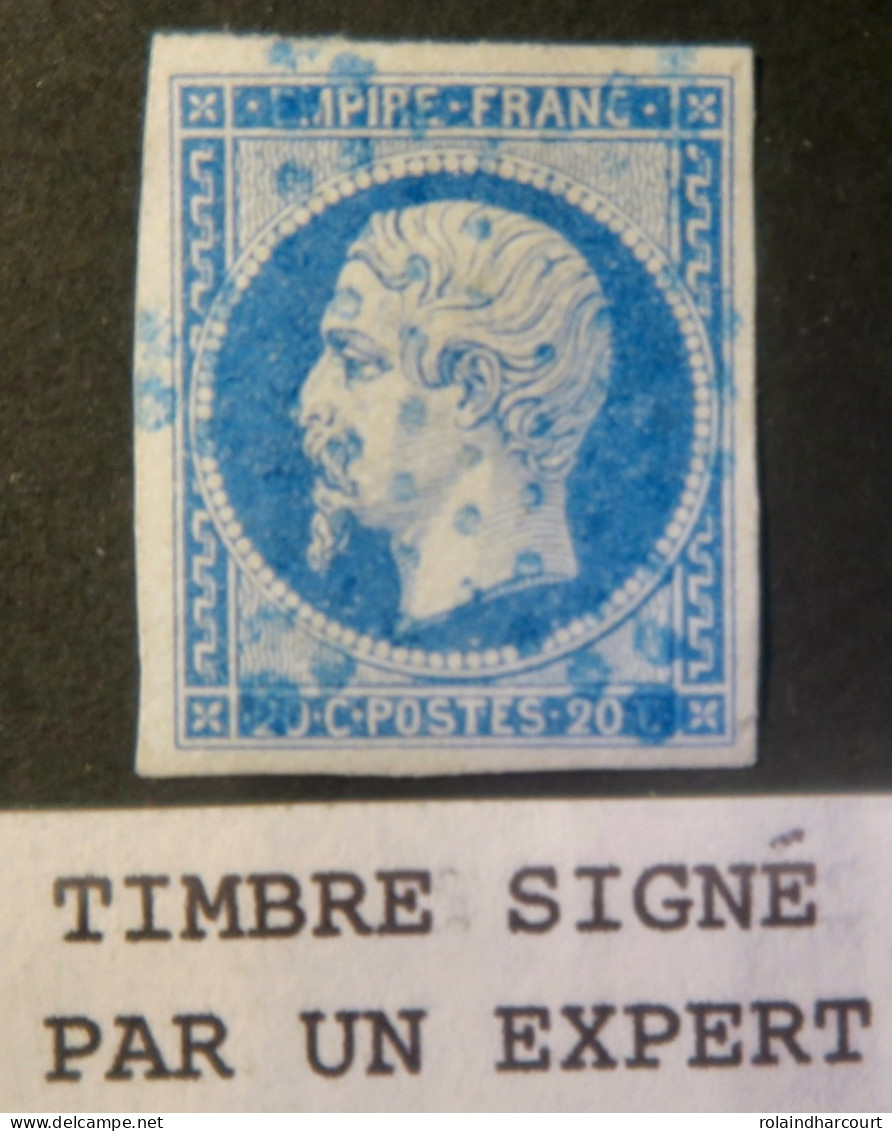 X1114 - FRANCE - NAPOLEON III N°14A - ETOILE BLEUE (RARE) - SUPERBE - Signé BRUN Expert - 1853-1860 Napoléon III