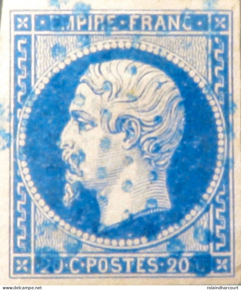 X1114 - FRANCE - NAPOLEON III N°14A - ETOILE BLEUE (RARE) - SUPERBE - Signé BRUN Expert - 1853-1860 Napoleone III