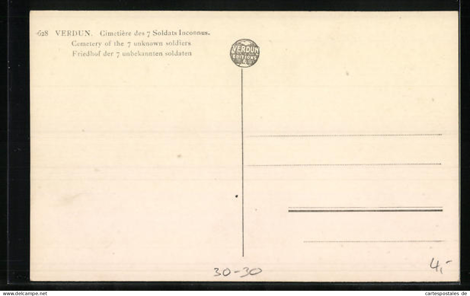 AK Verdun, Cimetière Des 7 Soldats Inconnus, Kriegsgräber  - Guerre 1914-18